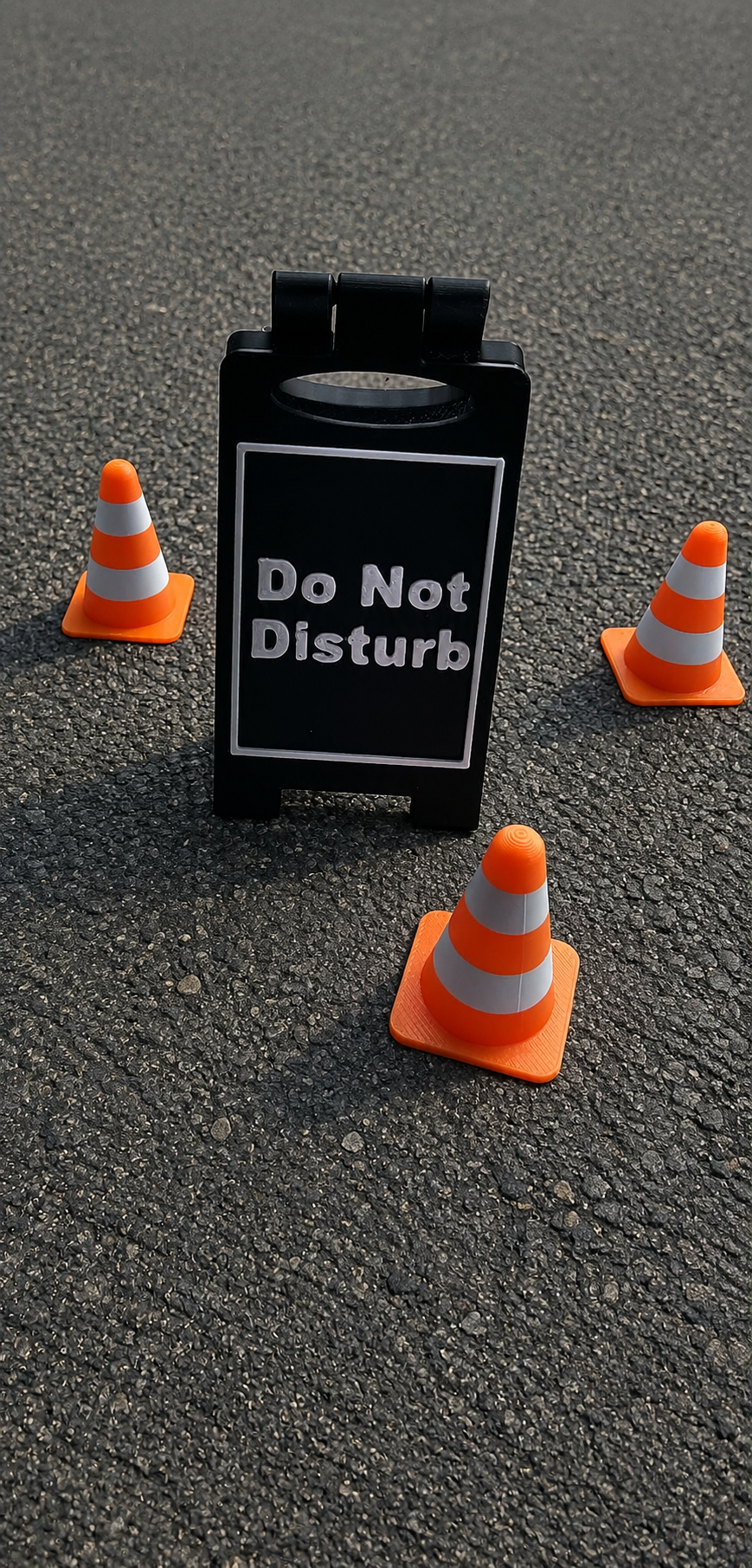 Do Not Disturb Black 3d Sign (With 3 x Cones Included)
