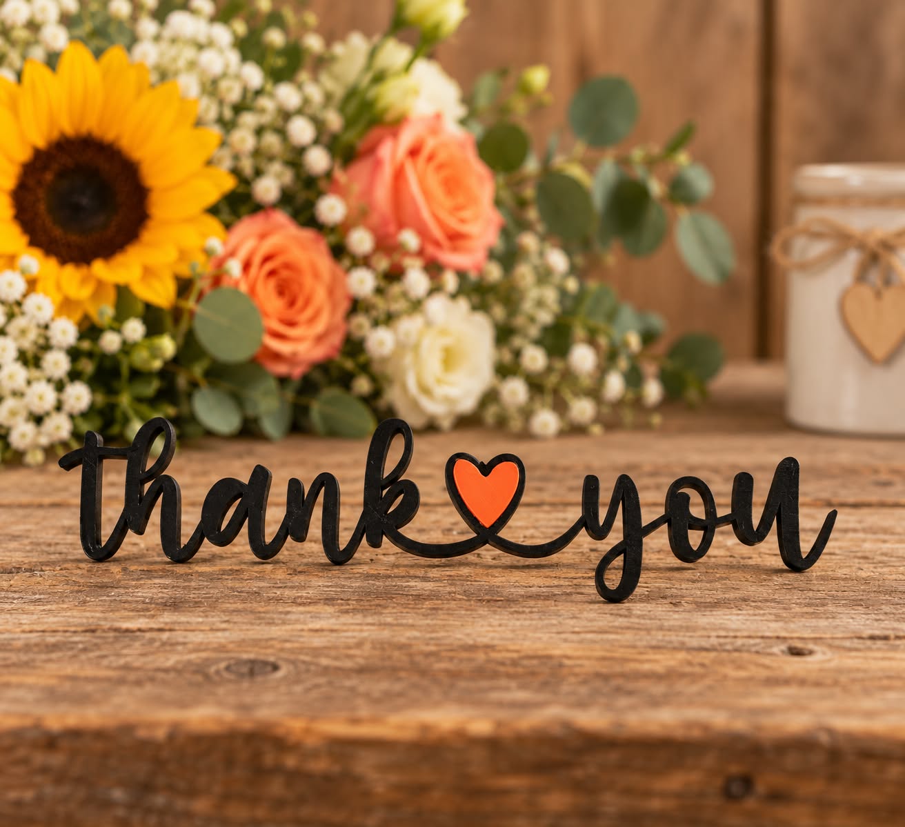 Thankyou Sign (7.5" x 1.5") 3d Printed