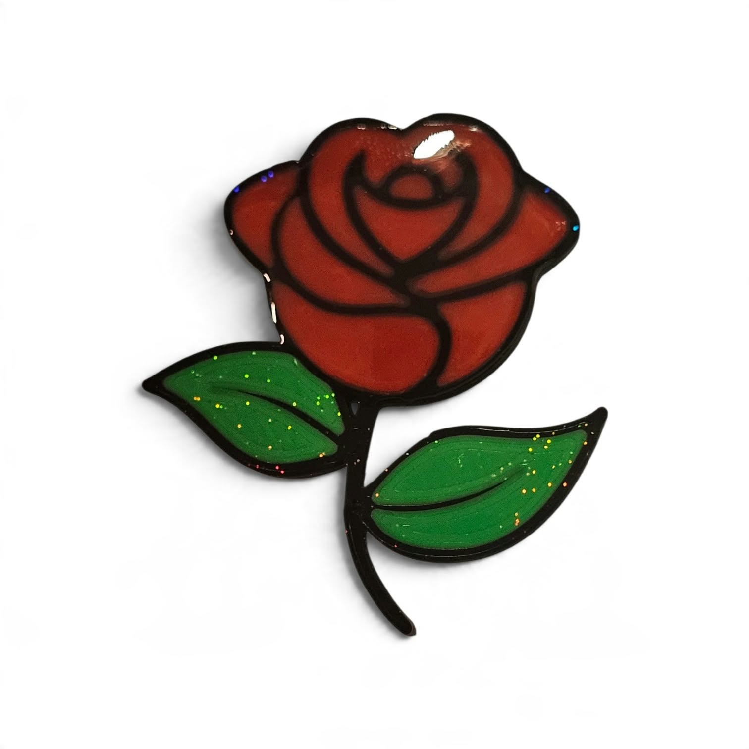 A Red Rose Pin Badge